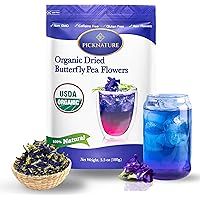 PICKNATURE 100% USDA Organic Butterfly Pea Flower Tea Loose Leaf Freshly Picked from Thailand | 3.5 oz (300+ Cups) | Herbal B