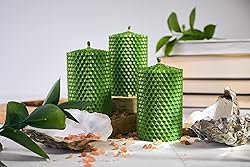 Beeswax Gifts 100% Beeswax Candles Set of 3 Colored