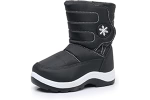 Ahannie Toddler Girls Warm Snow Boots, Kid Outdoor Insulated Winter Boot with Side Zipper