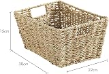 VonHaus Seagrass Storage Baskets Set of 4 Hand-Woven Hampers with Handles view 3