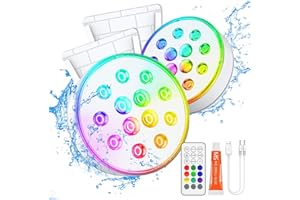 BOIROS Pool Lights,Floating Submersible LED Lights with Remote,Waterproof Hot Tub Lights Underwater Above Ground Inground 16 Colors Dynamic Decorate for Pond/Party/Vase/Aquarium