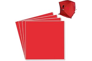 RunNico 4 Pcs 13x13inch Ice Shelter Patch Kit, Self-Adhesive Ice Fish Tent Repair Fabric, Tear-Resistant Ice Fish Shelter Patch Fabric for Covering Tent RV Awning Seams
