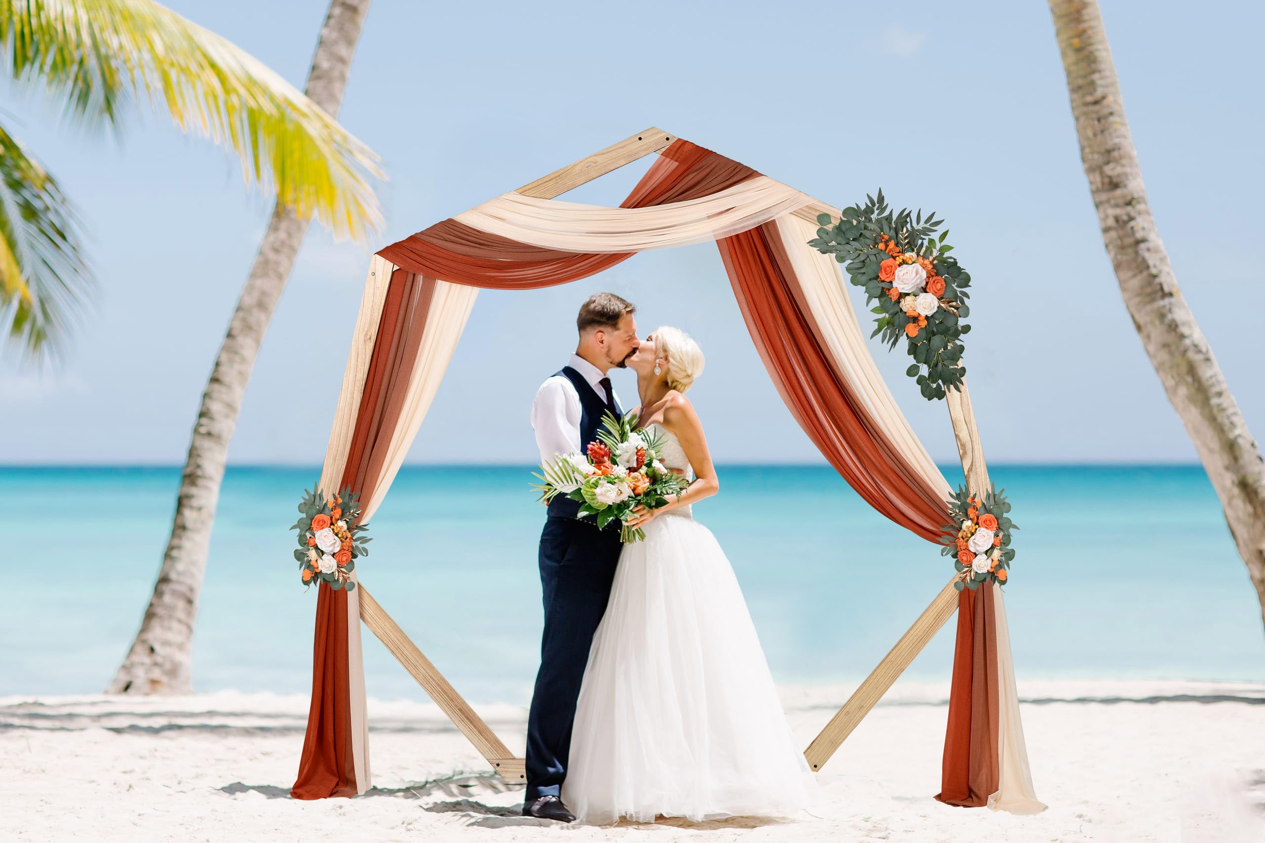 DearHouse 3 Panel Wedding Arch Draping Fabric,29.5