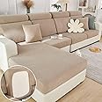 Stretch Sofa Covers for Cushion Couch,Universal Wear Resistant Slipcover with Elastic Bottom,Magic Couch Cover Furniture Protector,Anti-Slip L Shape Sofa Cover,Headrest Cover,Weave-Camel Coffee