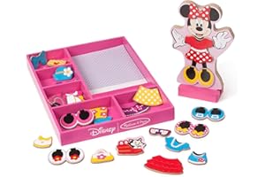 Melissa & Doug Disney Minnie Mouse Magnetic Dress-Up Wooden Doll Pretend Play Set (40 pcs)