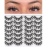 Veleasha Lashes 3D Faux Mink Lashes Fluffy False Eyelashes Natural Look 14 Pairs Lashes Pack Luxury Wispy Fake Eyelashes (3D0