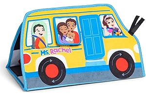 Ms. Rachel Official Tummy Time Activity Bus Folding Play Mat with Baby Mirror & Sensory Toys for Interactive Play Baby Learni