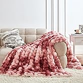 Serenhom 50x60 Inches Ultra-Soft Fuzzy Faux Fur Plush Throw Blanket - Thick, Warm Sherpa for Couch, Sofa, Bedroom, Camping - Decorative Blanket for Cozy Warmth, Bubble Dusty Rose Tie Dye
