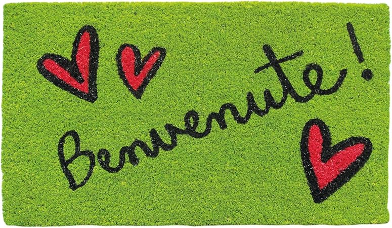 laroom Zerbino Motivo benvenute, Jute And Base Antiscivolo, Verde, 40 x 70  x 1.8 cm: Amazon.it: Casa e cucina