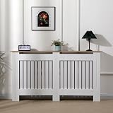 AVC Designs Extra Large Radiator Cover White Oak Modern Vertical Slats view 1