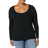 Amazon Essentials Women's Long-Sleeve Sweater Fine Gauge Stretch Scoop Neck, Available in Plus Sizes