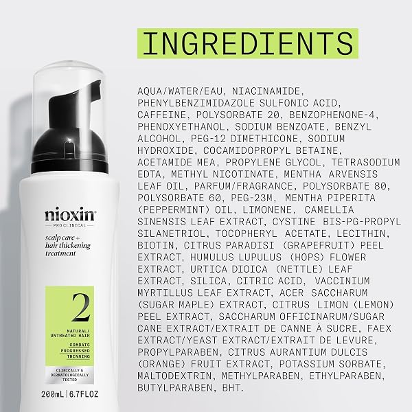 NIOXIN SYSTEM 2 | SCALP CARE | LEAVE-IN TREATMENT | FOR NATURAL HAIR