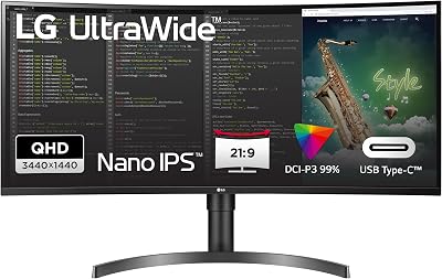 LG 35WN75C-B 35" UltraWide Curved QHD VA HDR10 AMD FreeSync Monitor Black