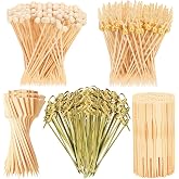 500PCS Bamboo Skewers for Appetizers, Fancy Toothpicks for Appetizers | 4.7" Eco-friendly Natural Bamboo Cocktail Picks for Drinks Food, Charcuterie Sticks