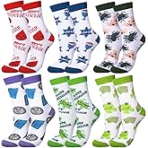 Haysandy 6 Pairs Passover Socks for Adult Ten Plagues Socks Judaica Gifts Pesach Seder Party Gifts Jewish Holiday Accessories
