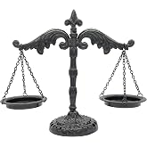 Owlgift Vintage Style Metal Libra Jewelry Display, Scale Tray Cosmetic Organizer, Jewelry Storage, Unique Centerpiece Stand – Black