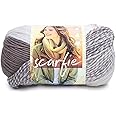Lion Brand Yarn Scarfie Bulky Yarn, Cream/Taupe, 1 Pack