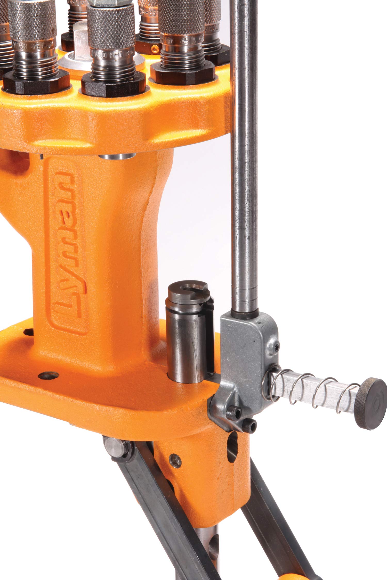 Lyman All American 8 Turret Reloading Press - 8-Station Cast Iron Press With Straight-Line Primer Feed