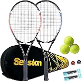 Senston Tennis Rackets for Adults 27 inch Tennis Racquets - 2 Player Tennis Racket Set with 3balls,2 Grips, 2 Vibration Dampers