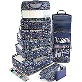 Veken 10 Set Packing Cubes for Travel Essential, Suitcase Organizer Bags in 4 Sizes, Carry-On Luggage Accessories with Large Laundry & Hanging Toiletry Bag, Must-Have for Airplane, Road Trip & Camping