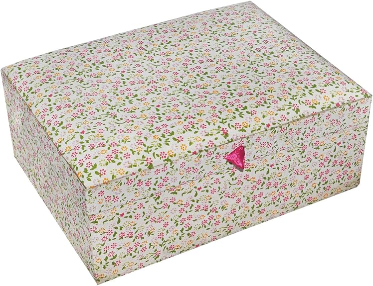 White Floral Printed Hardboard Jewelry Box Amazon.co.uk Jewellery