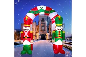 TRMESIA 9FT Christmas Inflatable Arch Outdoor Decoration Xmas Inflatable Nutcracker Soldier Archway Decoration with Lights Outdoor Christmas Blow up Decor Party Props Indoor Yard Holiday Display