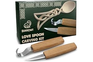 BeaverCraft Wood Spoon Carving Kit for Beginners DIY04 - Whittling Set Includes Spoon Carving Tools, Sloyd Whittling Knife Ho