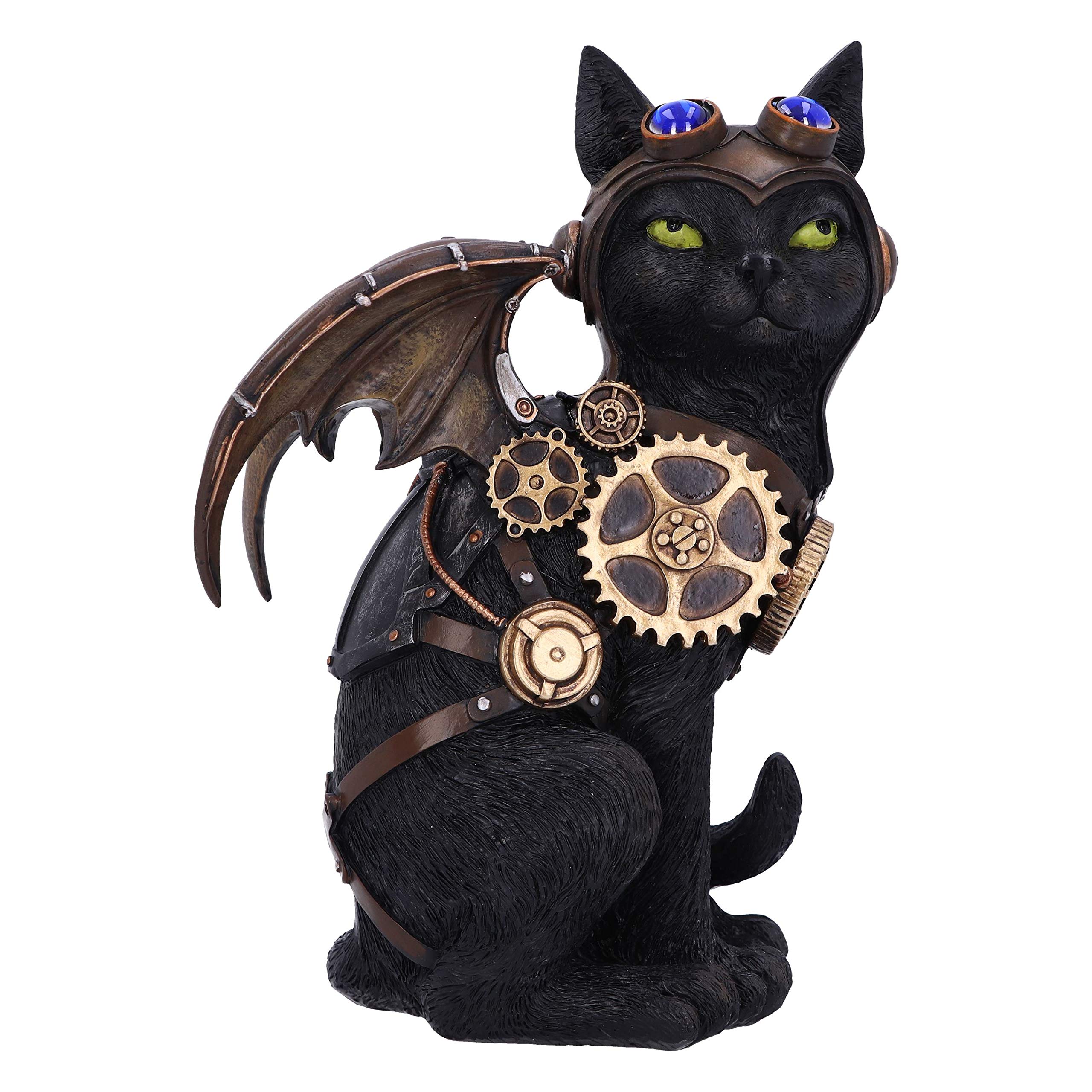 Nemesis Now Feline Flight 22.7cm Steampunk Black Cat Pilot Figurine, D5415T1
