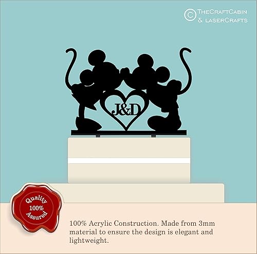 Disney Wedding Cake Topper Mr Mrs Couple S Initials With Mickey And Minnie For Engagement Or Anniversary Personalised Fairytale Wedding Amazon Co Uk Handmade