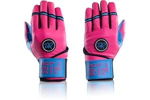 Drip & Rip Baller Series Premium Long Cuff Batting Gloves for Baseball and Softball in Youth and Adult Sizing