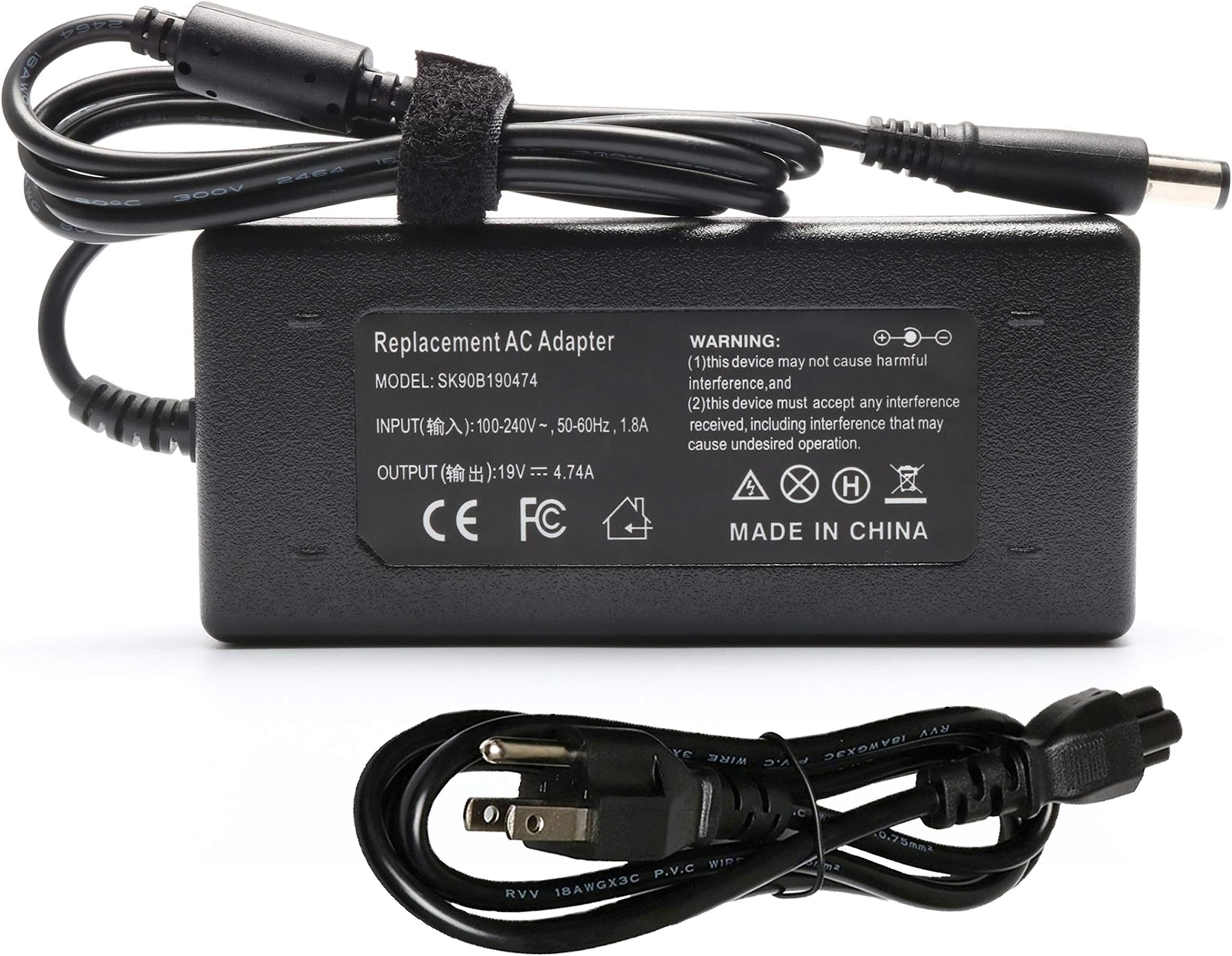 90W 19V 4.74A AC Adapter Charger for HP Compaq Presario CQ35 CQ40 CQ42 CQ43 CQ45 CQ50 CQ56 CQ57 CQ58 CQ60 CQ60Z CQ61 CQ61-200 CQ62 CQ70 CQ71 CQ72 Series,609939-001 PA-1650-02HC PA-1900-18H2 Power Cord