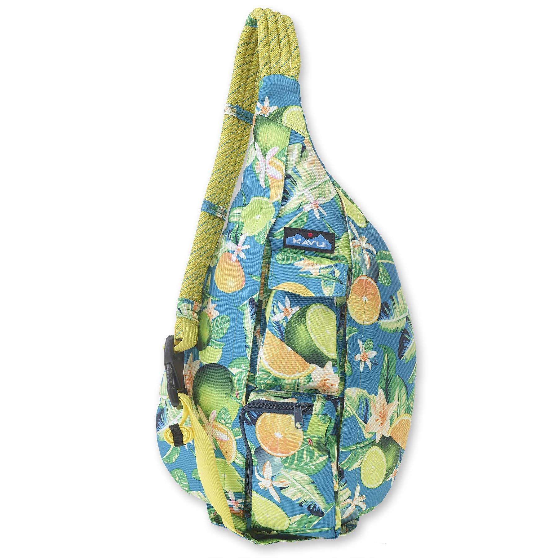 KAVU Original Rope Sling Pack with Adjustable Rope Shoulder Strap, Ocean Citrus