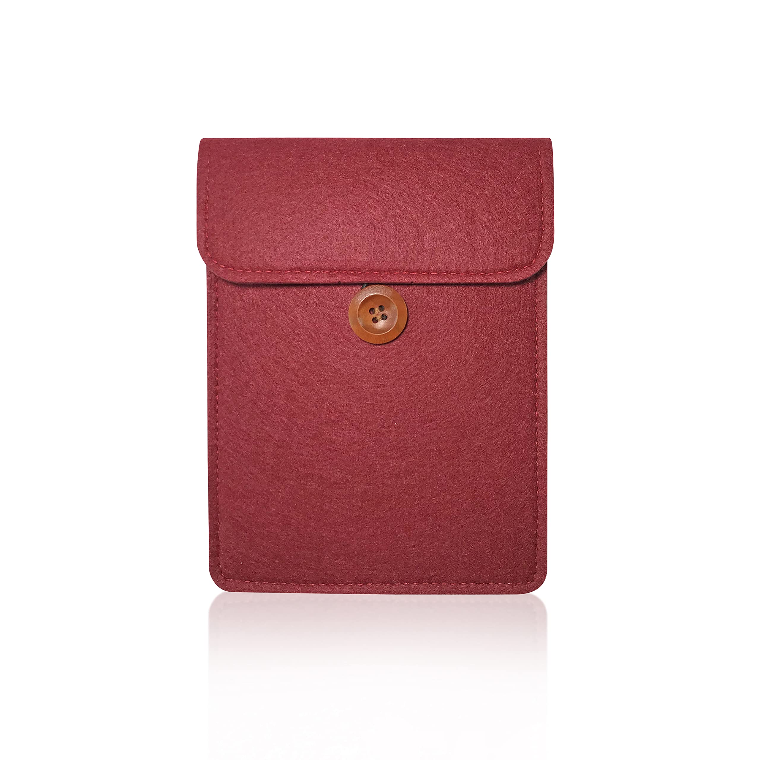 6 inch E-Reader Sleeve by Okami Products, Felt Ereader Pouch for all 5 to 6 inch E-Readers, Protective E-Book Bag/Case (Red)