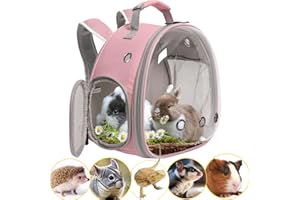 Hamster Backpack Carrier, Bearded Dragon Carrier Backpack with Clear Bubble Window,Small Animal Travel Backpack for Hedgehog 