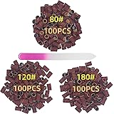 Sanding Bands for Nail Drill RedFlow 300 Pcs Sanding Bands，Size #80#120#180 Coarse Fine Grit Efile Sand Set Working on Natura