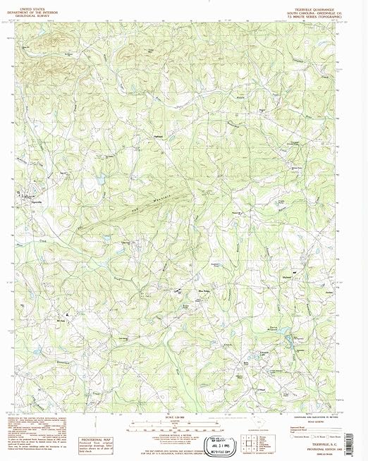 YellowMaps Tigerville SC topo map, 124000 Scale, 7.5 X 7.