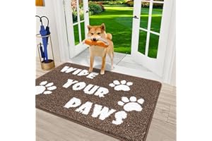 Vaukki Indoor Doormat Entryway Mat, Non Slip Absorbent Mud Trapper Mats, Low-Profile Inside Floor Mats, Soft Washable Small Mats Door Carpet for Entryway (Khaki, 20''x32'')