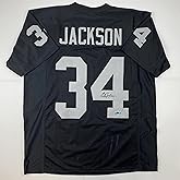 Facsimile Autographed Bo Jackson Oakland Las Vegas Black Reprint Laser Auto Football Jersey Size Men's XL