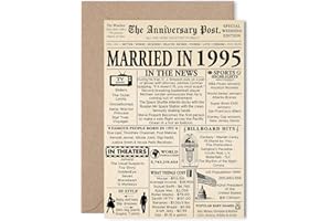 Carte de 30e anniversaire de mariage pour homme et femme – Journal marié en 1995 – Carte d'anniversaire de mariage pour parte