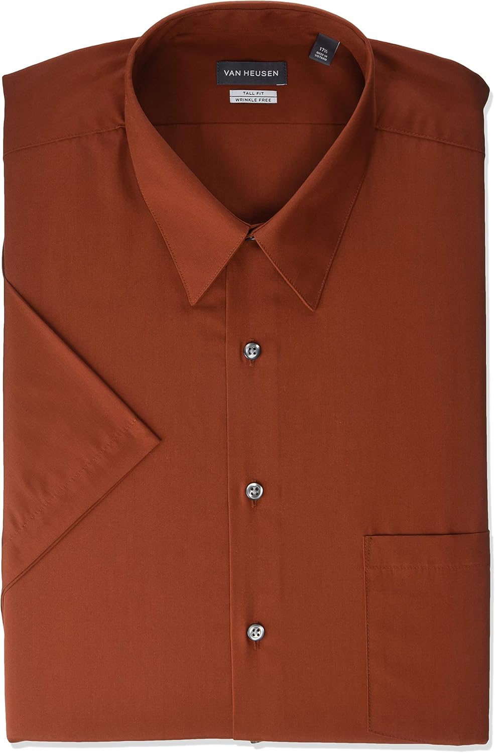 Van Heusen Men's TALL FIT Short Sleeve Dress Shirts Poplin Solid (Big and Tall) at  Men’s Clothing store