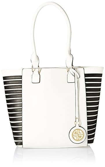 Carlton London Womens Tote Bag (White and Black)