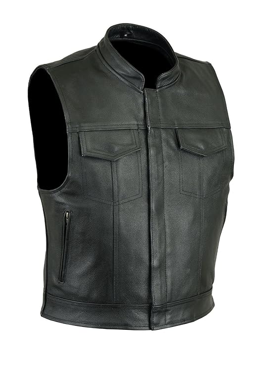 Neue Commander Lederweste leder weste kutte motorrad rocker biker chopper S-5XL(L)