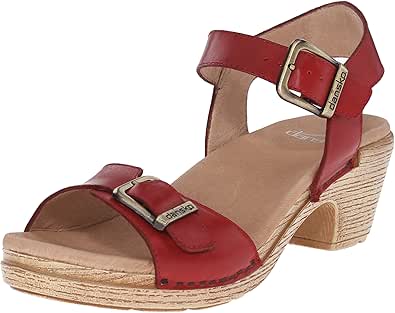 Amazon.com | Dansko Women's Matty, Red Full Grain, 41 EU/10.5-11 M US | Heeled Sandals