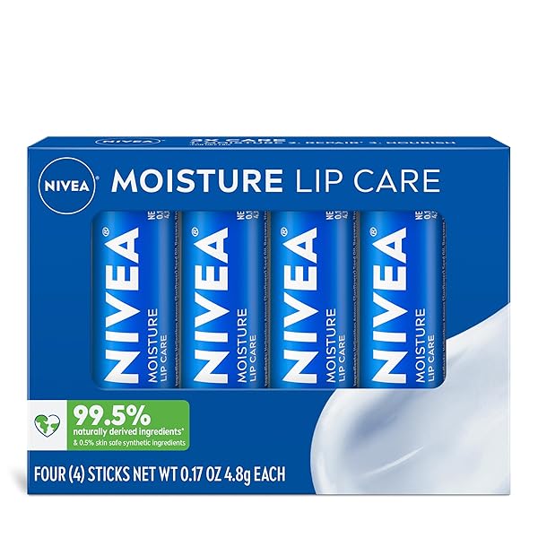 NIVEA MOISTURE LIP CARE, HYDRATING LIP BALM WITH...