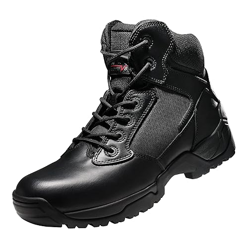 NORTIV Mens Military Tactical Work Boots Side Zipper Lightweight