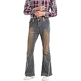 Wbestwind 70s Disco Pants for Men Relaxed Stretch 60s 70sBell Bottom Fit Comfort Flared Retro Leg Denim Vintage Jeans