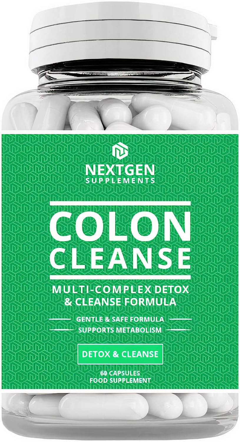 Natural Colon Cleanse Detox Capsules - High Strength Multi-Complex for Bowel Cleanse Constipation Relief, and Reduced Bloating