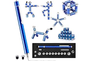 ANZUSY Fidget Pen, Decompression Magnetic Pen, Multifunctional Deformable Writing Pens, Sensory Gadget for Kill Time, Cool Fidget Toy for Stress and Anxiety Relief, Best Novelty Gifts for Teens and Adults