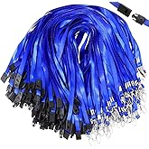 Harloon 150 Pcs Lanyards Breakaway Bulk Neck Flat Lanyard with Detachable Buckle and Clip Swivel Hooks for Badge Holder