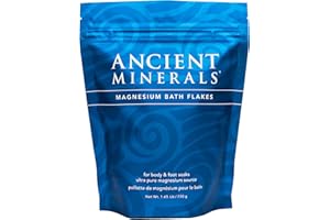 Ancient Minerals Magnesium Bath Flakes - Bathing Alternative to Epsom Salt - Soak in Natural Salts - High-Absorption Efficien